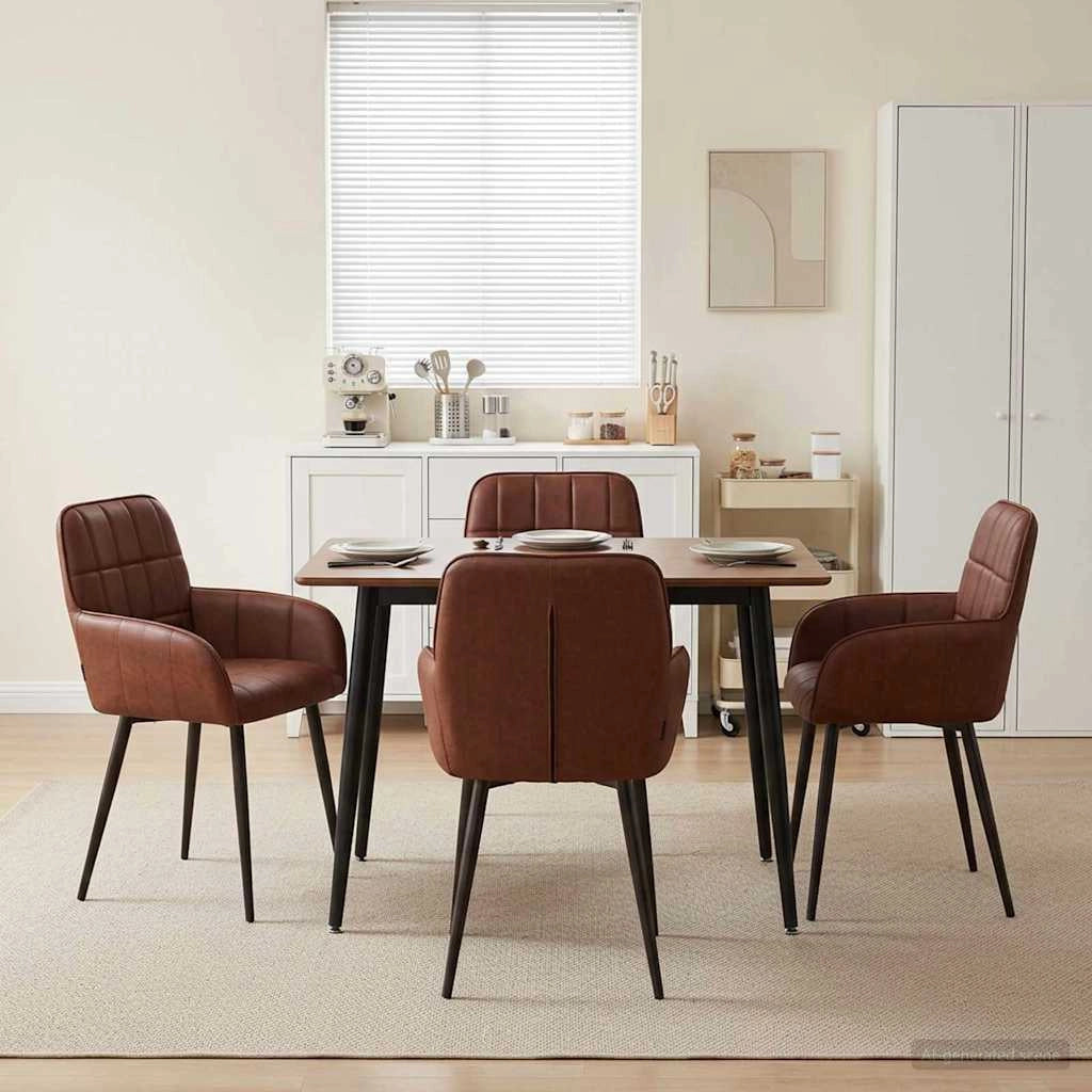 Sedie da pranzo 4 pz Similpelle Marrone Lucido 3428188