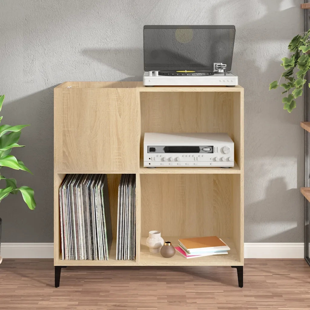 Mobile Porta Dischi Rovere Sonoma 84,5x38x89 Legno Multistratocod mxl 80348