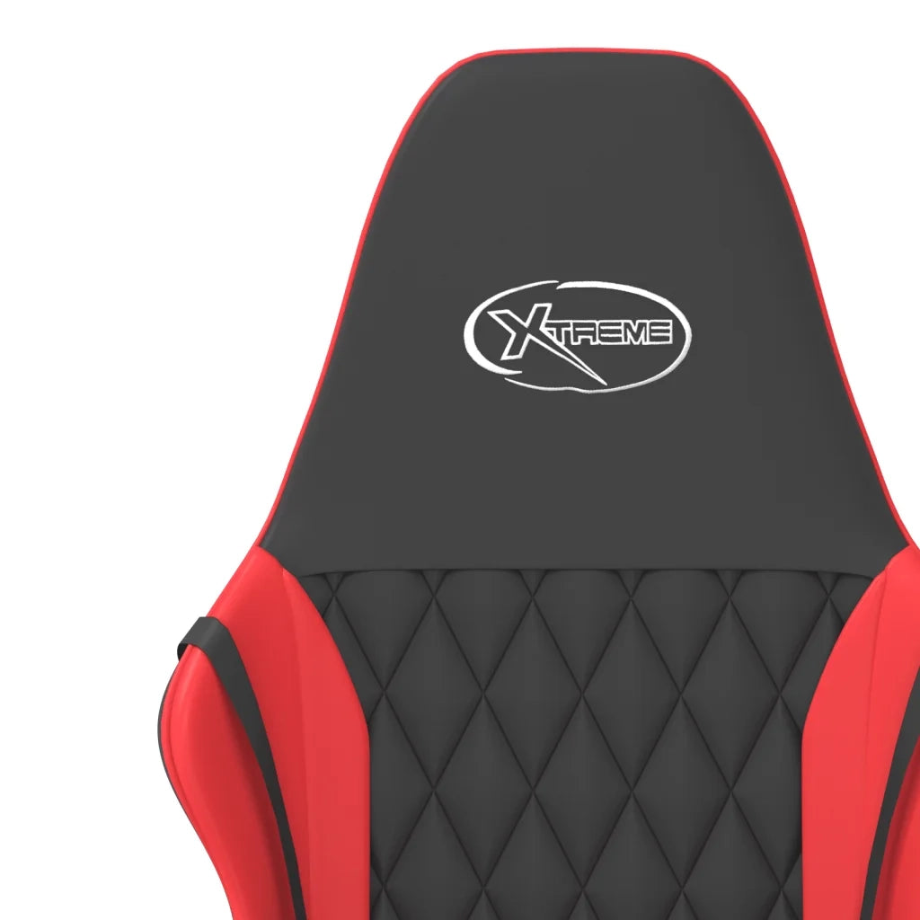 Sedia da Gaming | Sedia da e-sports Massaggiante Rosso e Nero in Similpelle