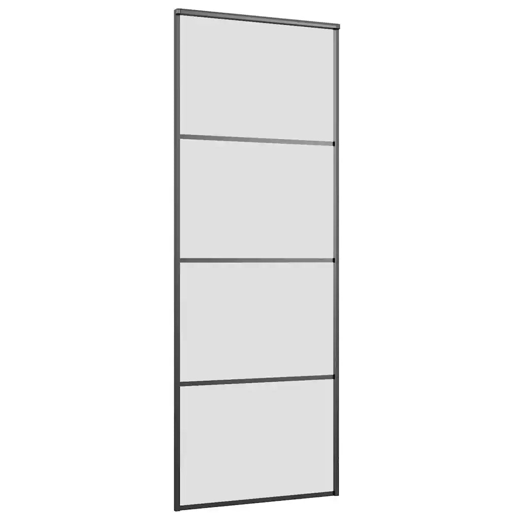 Porta Scorrevole con Ferramenta Nera 76x205 cm in Vetro ESG 3375797