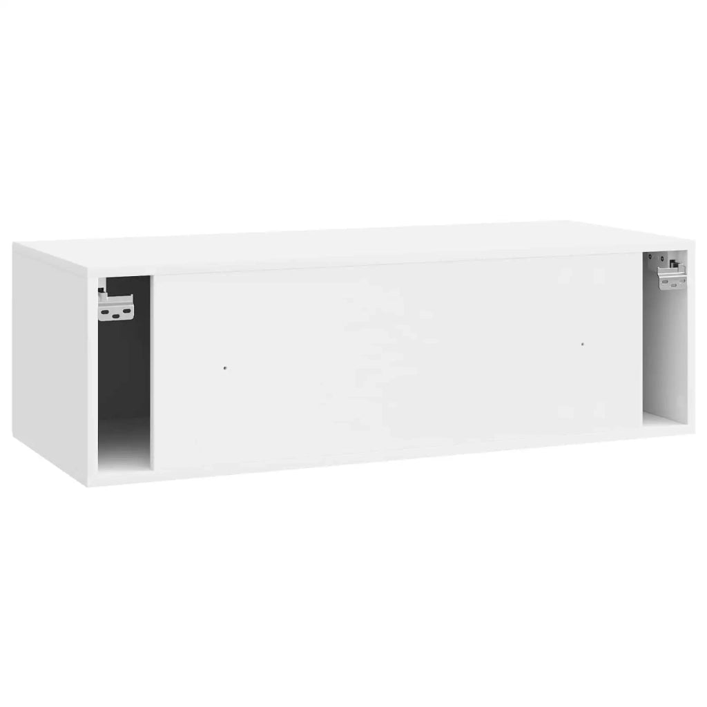 Mobile Porta TV da Muro Bianco Lucido 98 x 41 x 30 cm