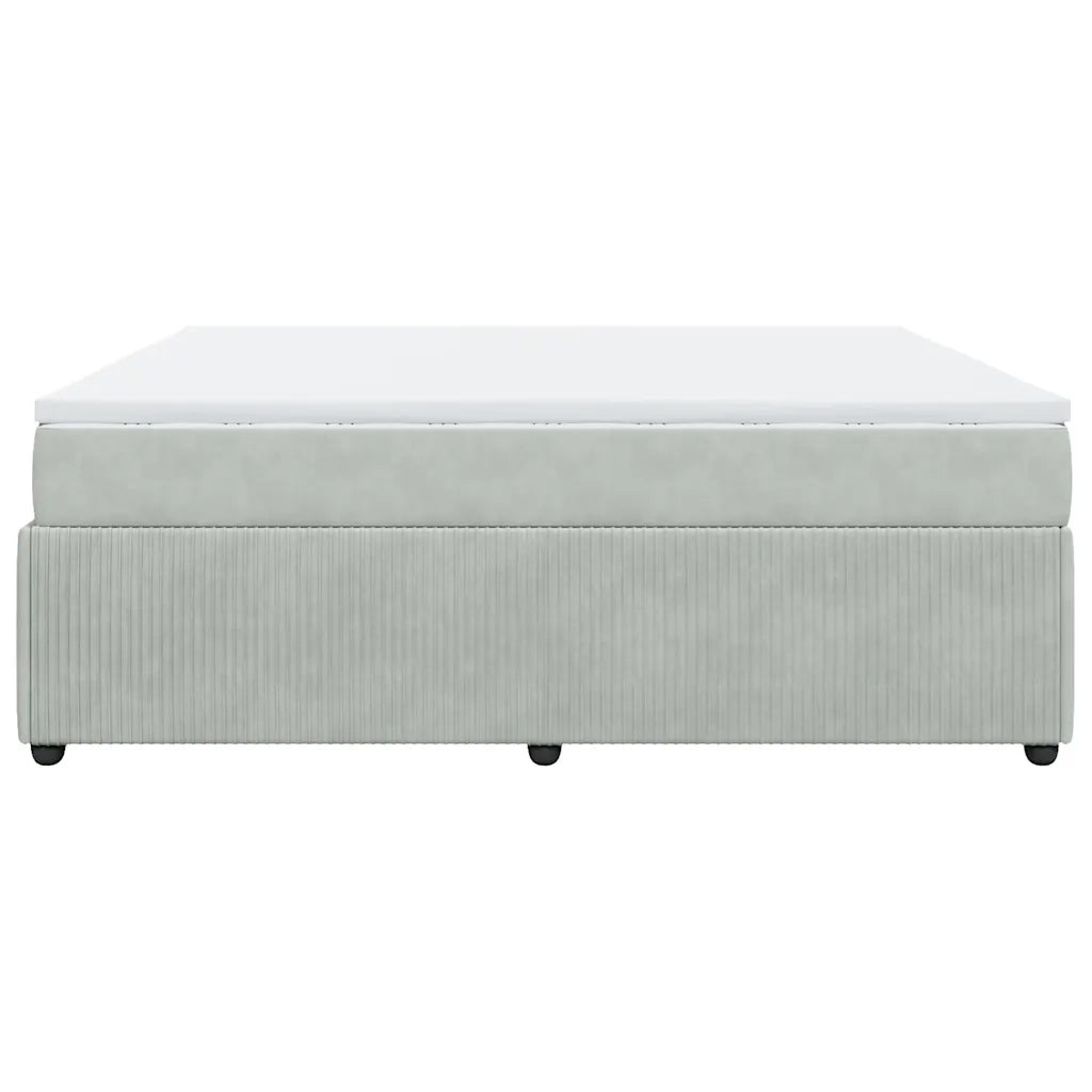 Giroletto a Molle con Materasso Grigio Chiaro 180x200cm Velluto