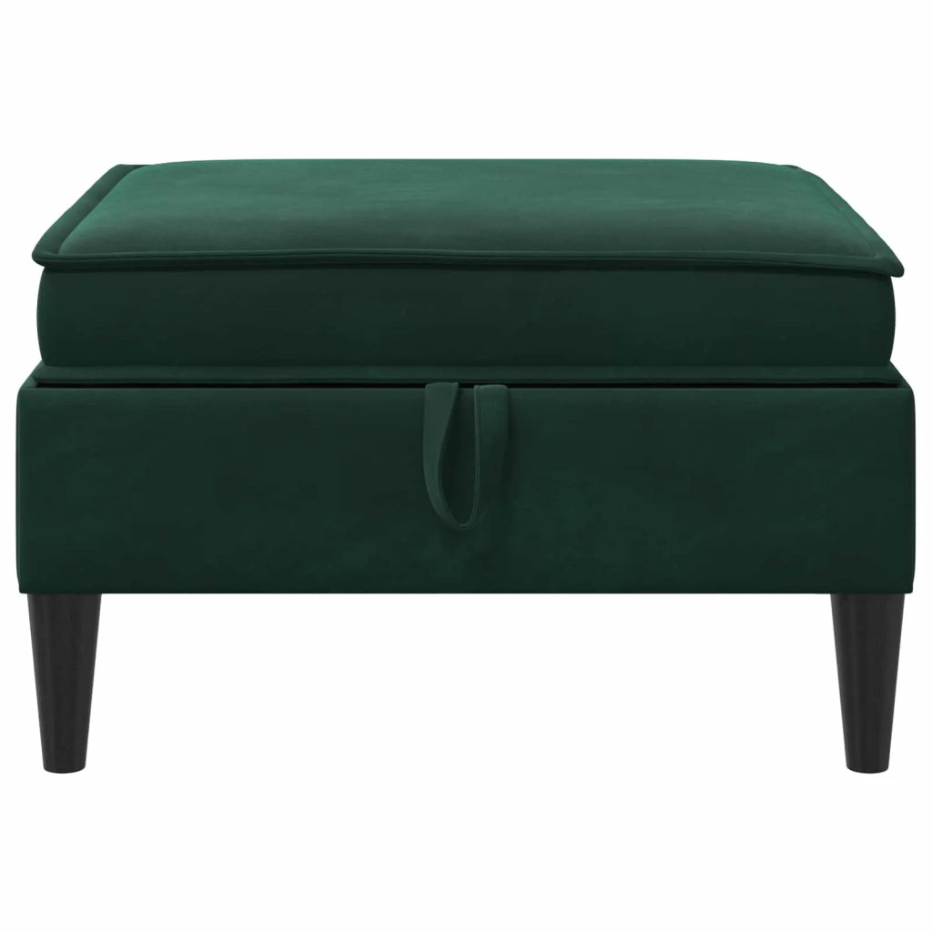Pouf con Storage Verde Scuro 70 x 70 x 40 cm Velluto 42027135