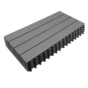 IDMarket - Set di 5 piastrelle rettangolari in legno composito WODHY grigio da agganciare
