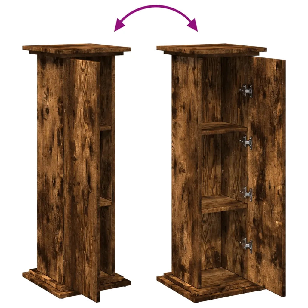 vidaXL Espositore con Portaoggetti Rovere Fumo 31x30x90cm Truciolato