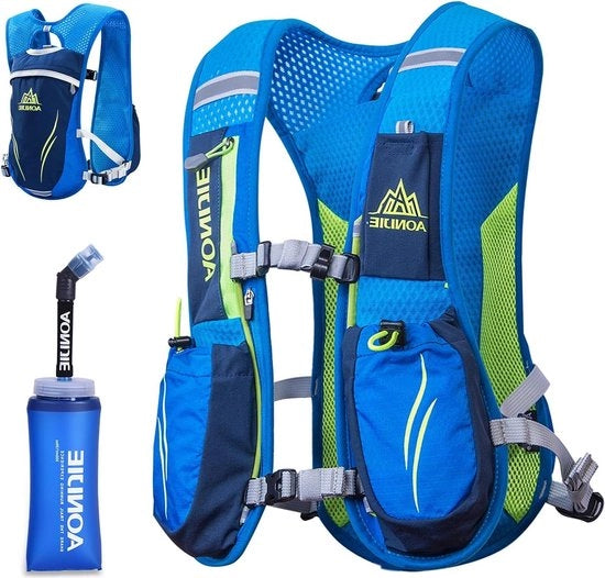 Zak da Sport per Corse con Idratazione 55L - Adatto per Bicicletta, Escursione, Maratona - Blu