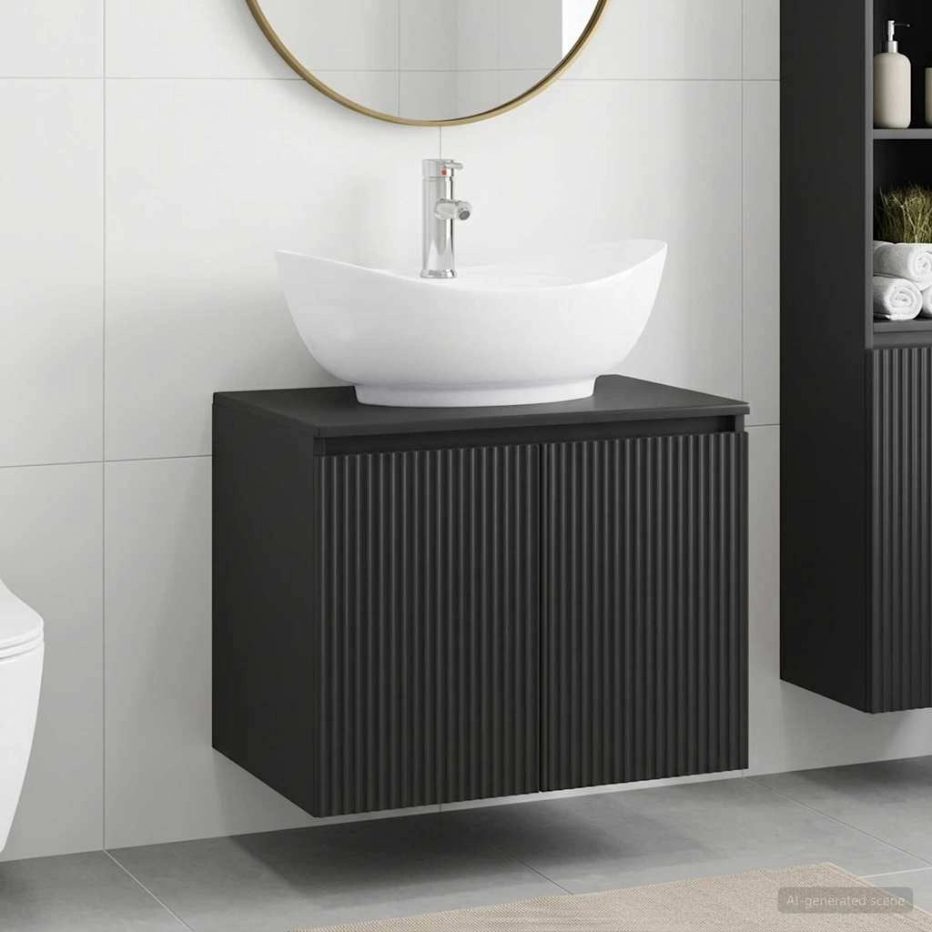 Set di mobili per il bagno Nero Legno ingegnerizzato 3404341