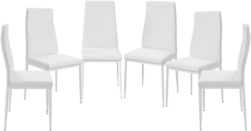 Sedia da sala da pranzo Grand, Bianco, 42.5 x 48 cm Set di 6, per l’utilizzo come set da pranzo in cucina o sala da pranzo