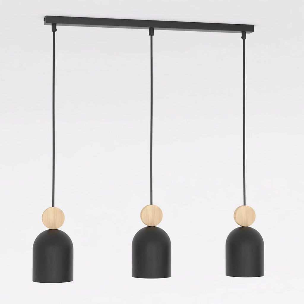 Lampada a sospensione Mesi in acciaio nero opaco