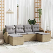 Set Divano da Giardino 6 pcs Beige Rattan in Polipropilene 3346150