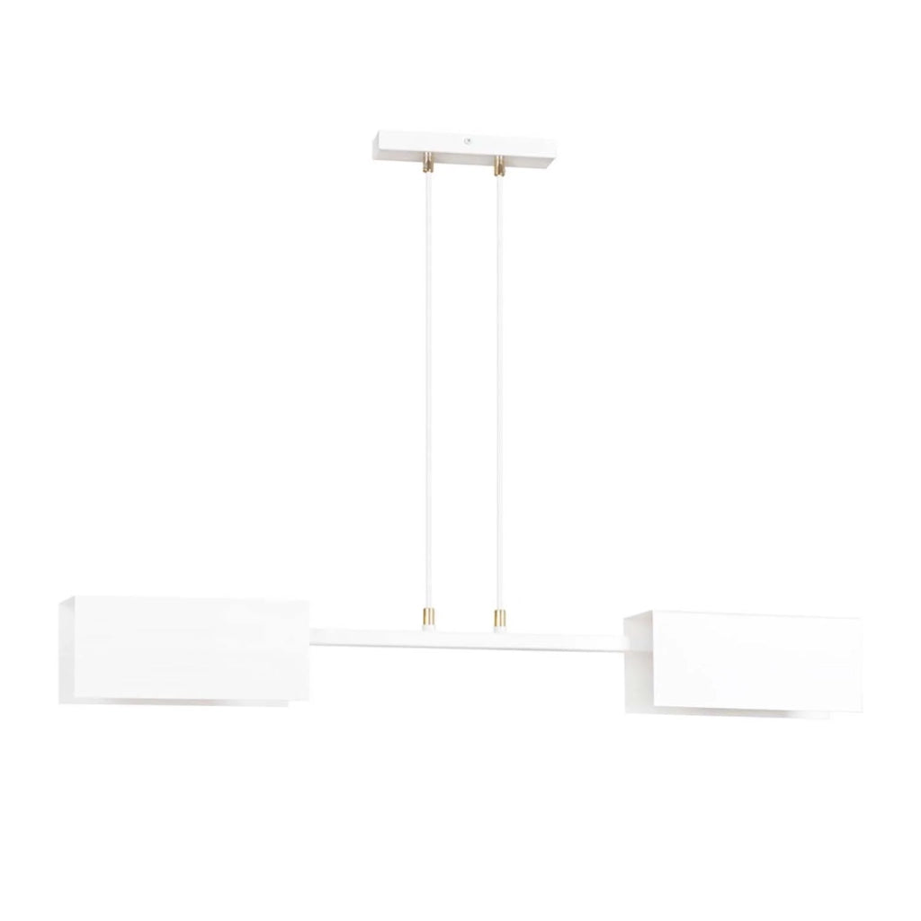 Lampadario Minimal Yuhuang Acciaio Bianco 2 Luci E27 Ip20
