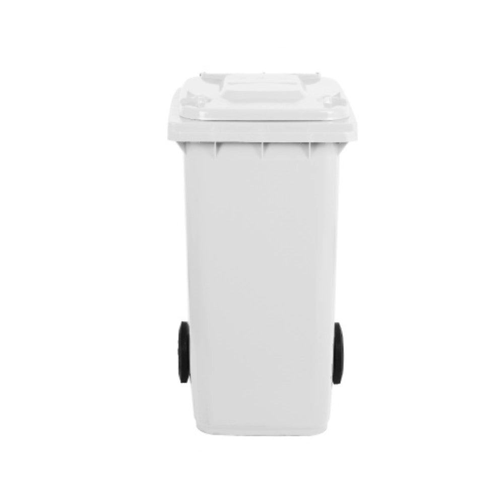 BIDONE QUADRO NETTEZZA URBANA CON RUOTE LT.240  cm.72x58x106h  bianco    ICS