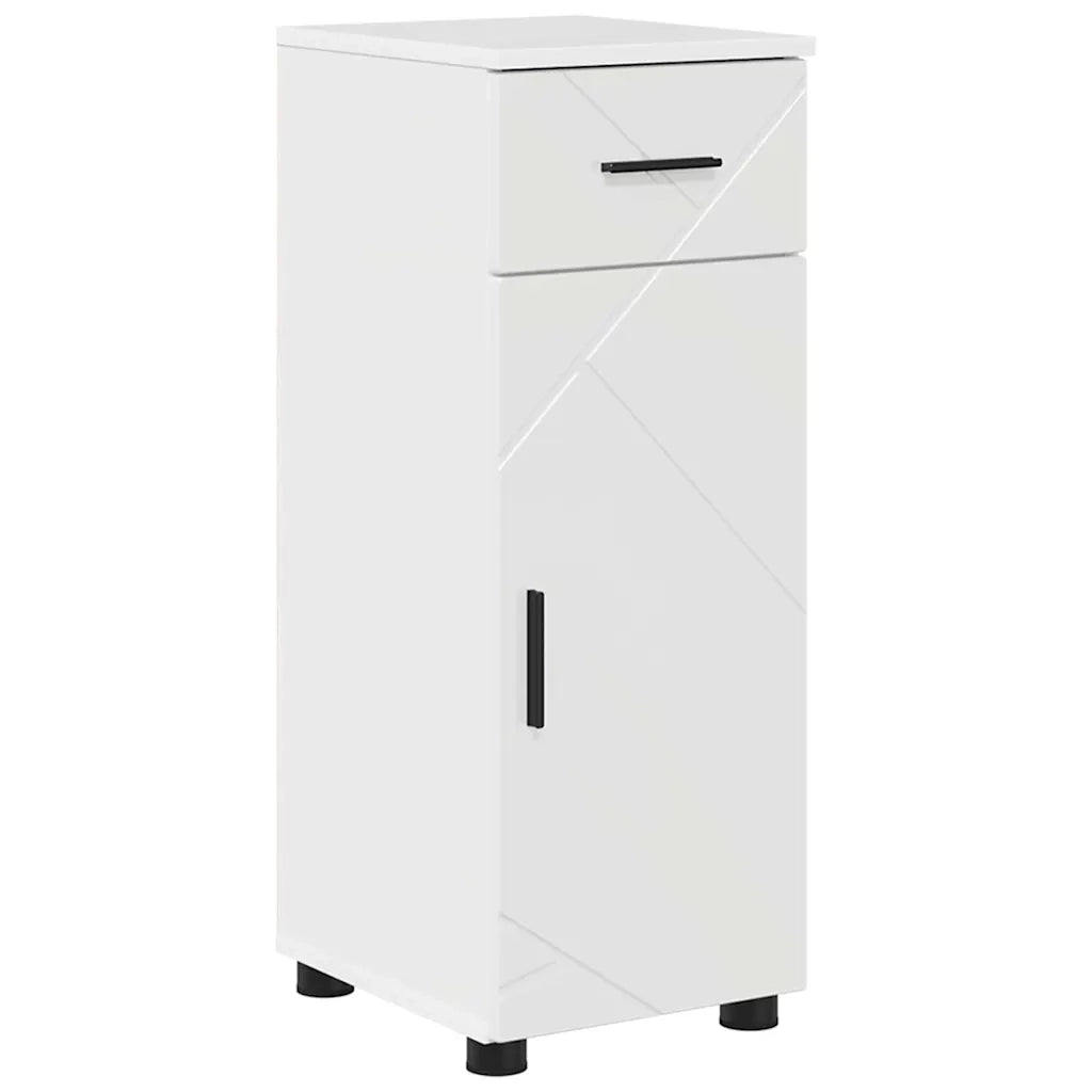 Set di mobili per il bagno con cassetto 5 pcs Bianco Lucido