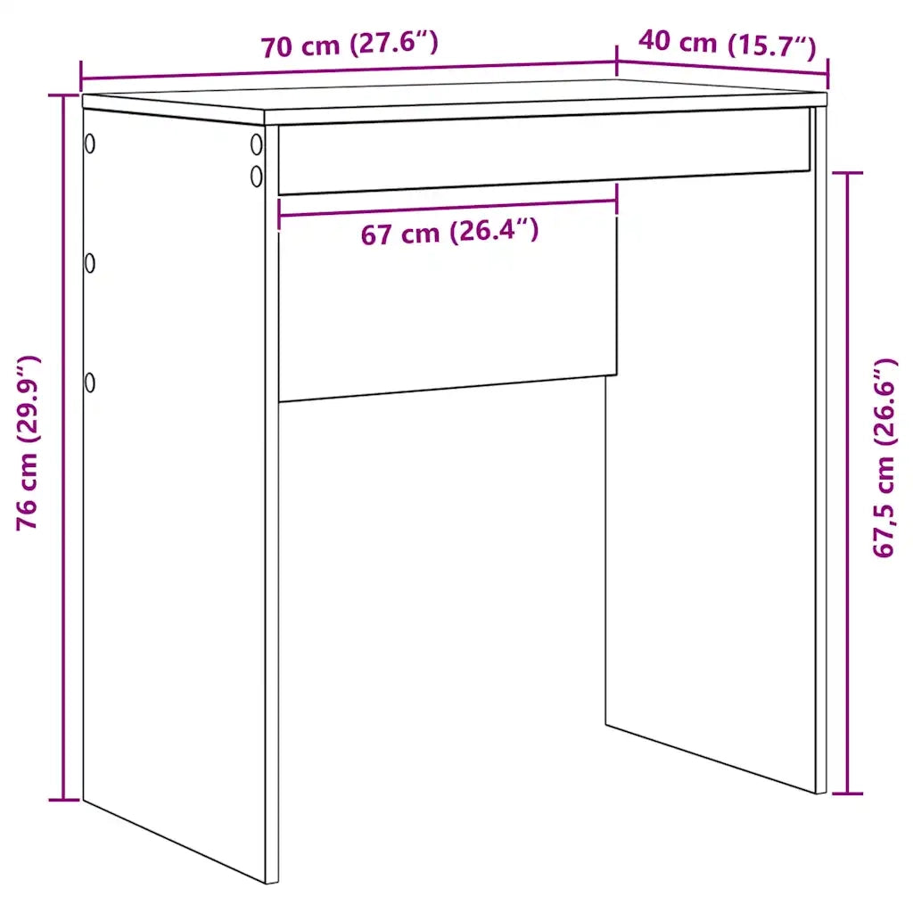 Scrivania Rovere Nero 70 x 40 x 76 cm 869379