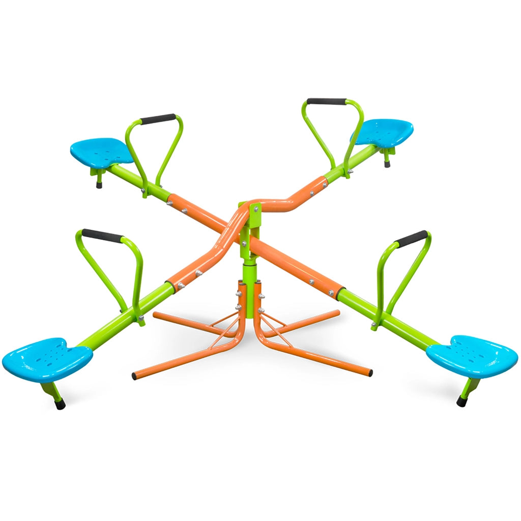 Dondolo Basculante Girevole 360° per Bambini 4 Posti 190x190x100 cm; Portata 200 kg