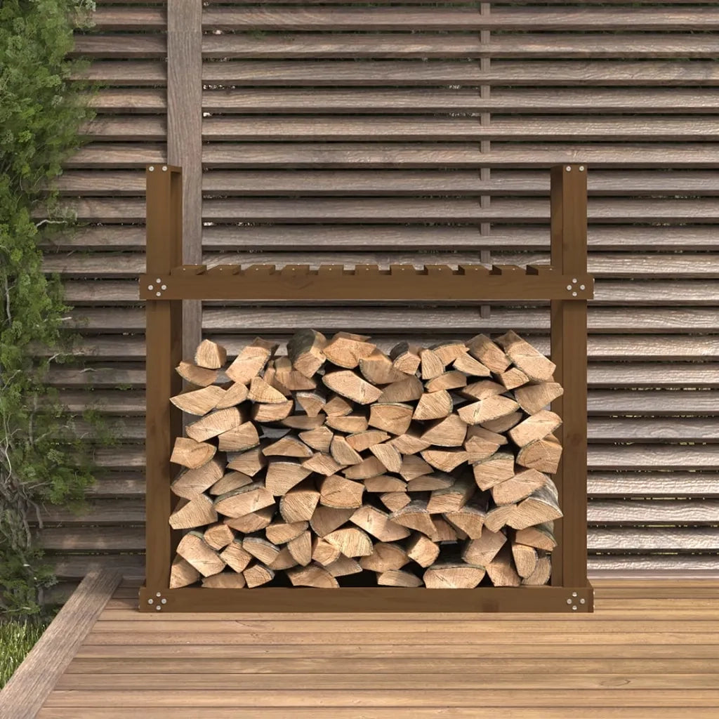 Portalegna Miele 110x35x108,5 cm in Legno Massello di Pino cod mxl 69516