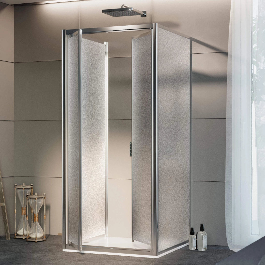 Box Doccia 3 lati 75x90x75 cm 2 Ante Battenti in Cristallo Opaco 4-6mm H185 Fosterberg Skagen Trio