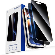 Schermo di Protezione per iPhone 15 Pro 6.1'' [2-Pack] - Vetro Resistentissimo 28° Anti Spy Temprato Nero [Installazione Facile del Frame] [9H di Durezza] [Senza Bolle] [Sensibile a 0.5 ]