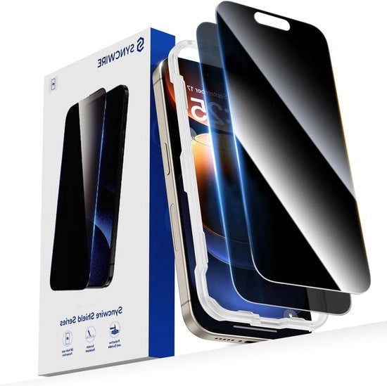 Schermo di Protezione per iPhone 15 Pro 6.1'' [2-Pack] - Vetro Resistentissimo 28° Anti Spy Temprato Nero [Installazione Facile del Frame] [9H di Durezza] [Senza Bolle] [Sensibile a 0.5 ]