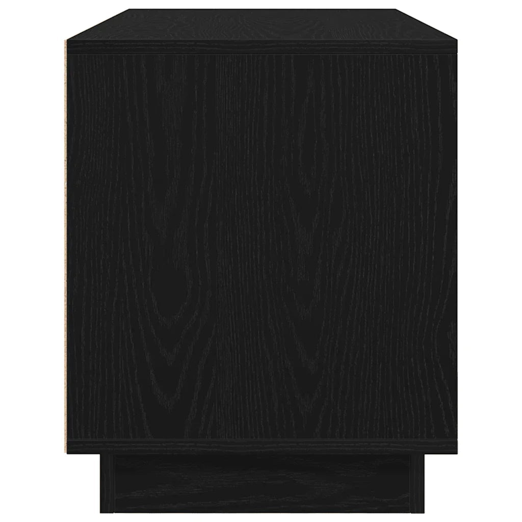 Elegante mobile porta TV con luci a LED e vano contenitore 100 x 41 x 50 cm realizzato in legno composito di rovere nero 02_0051618