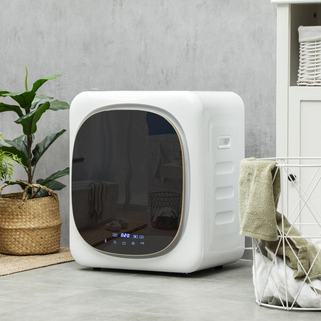Asciugatrice ad Aria Carico 4kg con Timer e Programma Smart. in Acciaio Inox e ABS. 48x40x56 cm. Bianco