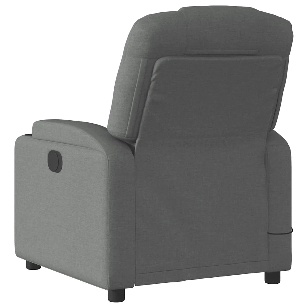 Poltrona Reclinabile Massaggio Elettrica Grigio Scuro Tessuto 3204357