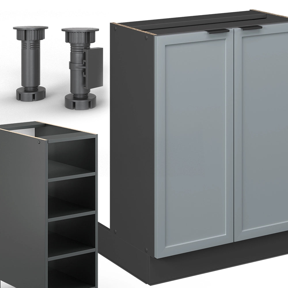 Isola cucina Fame-Line Blu-grigio chiaro/Antracite 90 cm senza piano di lavoro Vicco