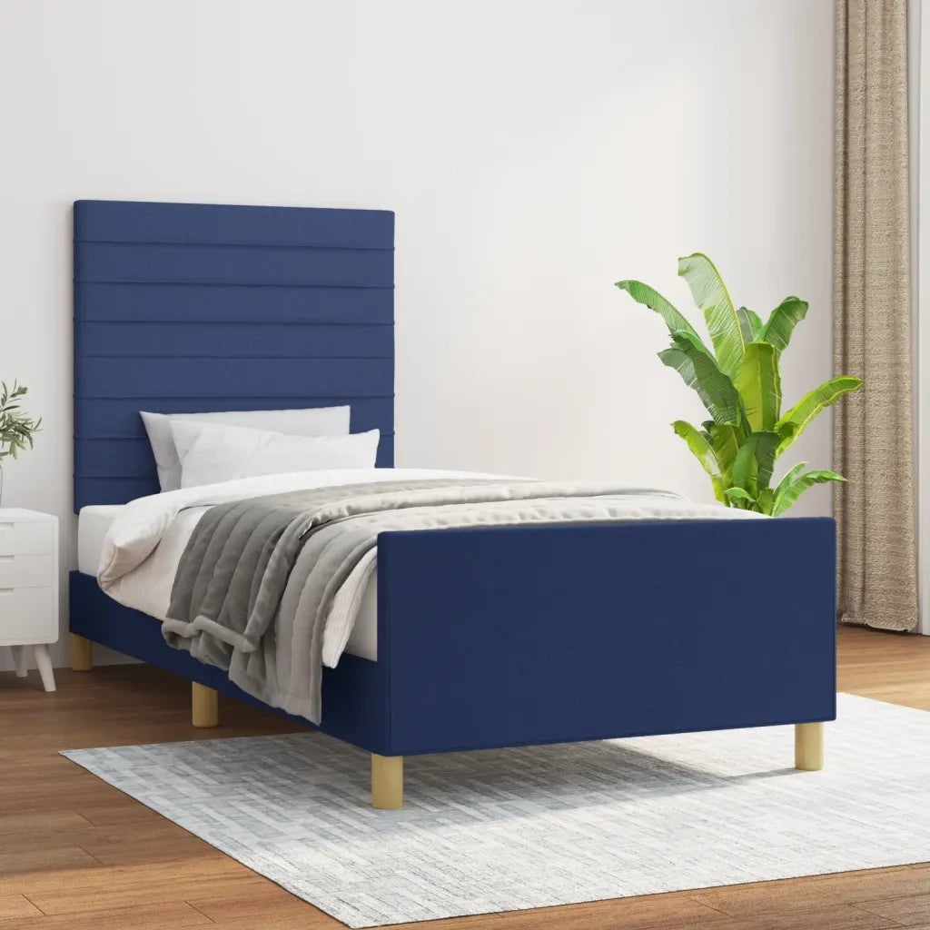 Giroletto senza Materasso Blu 100x200 cm in Tessuto