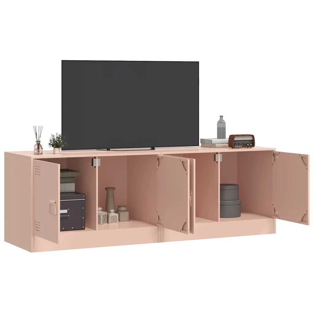 Mobili TV 2 pz-Set di 2 Credenza per TV Rosso 67x39x44 cm in Acciaio 685821