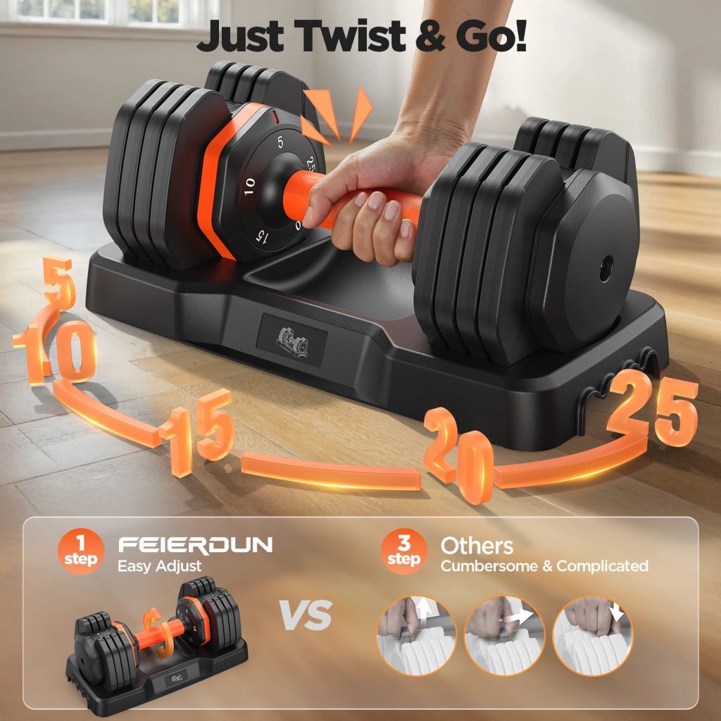 Set di manubri regolabili 2 pezzi 50LB ¨C zephmum ¨C manubri palestra casa fitness antiscivolo