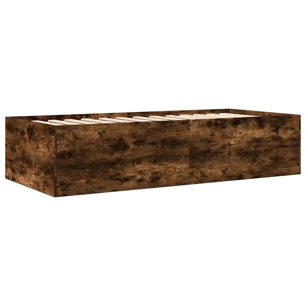 Divano Letto con Cassetti senza Materasso Rovere Fumo 90x190 cm 3280885