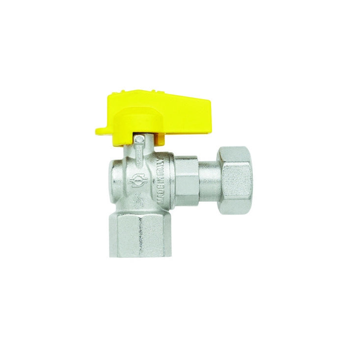 RUBINETTO A SFERA SQUADRA CON LEVETTA FEMMINA - DADO GIREVOLE FEMMINA- 1/2 x 1/2  DN 10- FIV- pezzi 1