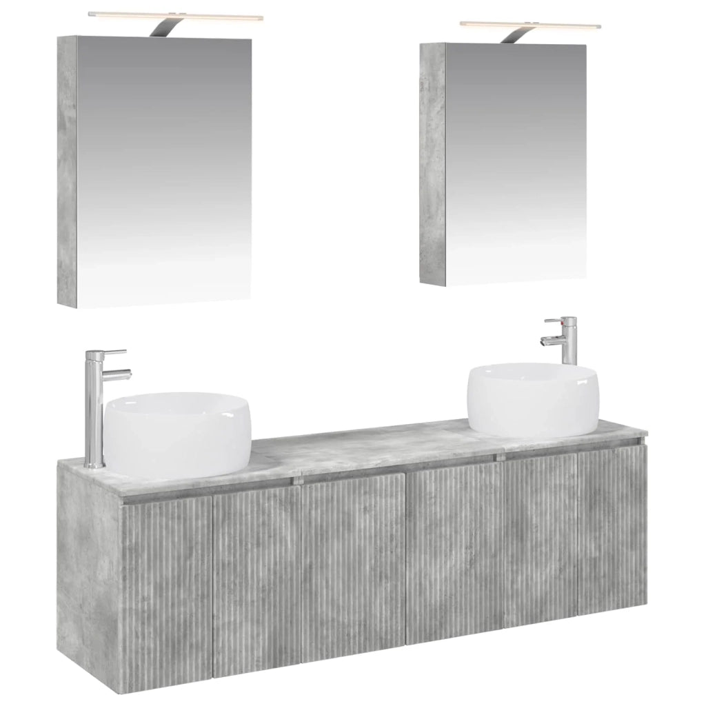 Set di Armadi da Bagno 5 pcs Grigio Cemento 3406514