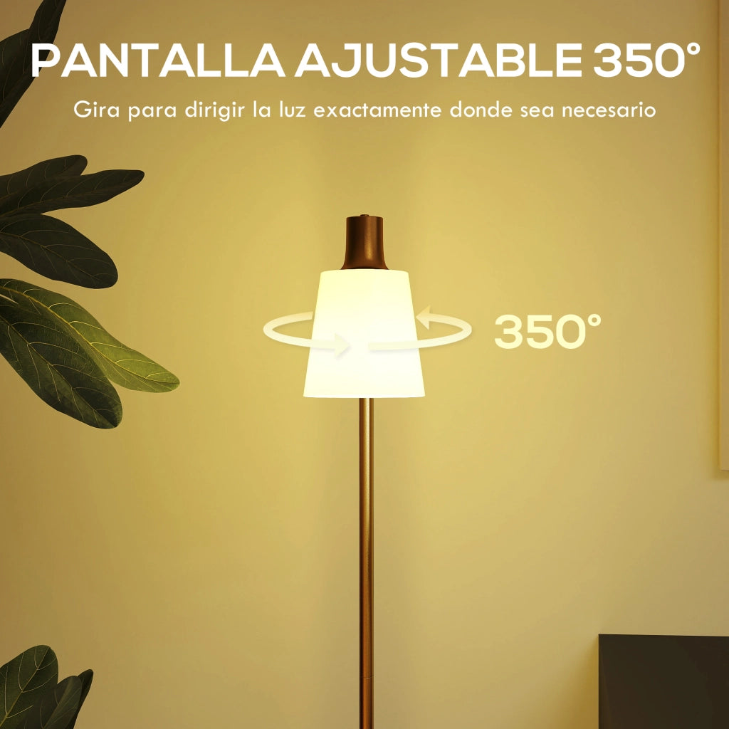 Lampada da Terra LED Regolabile 3 Temperature Colore 3000K-6500K ¨C Zephmum ¨C Bianco Dorato