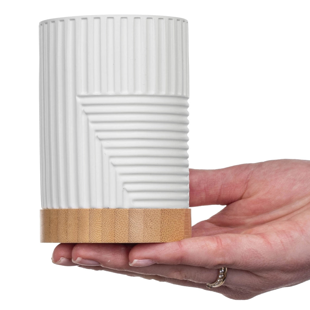 Set da bagno KADAX con dispenser di sapone liquido e bicchiere da bagno, colore bianco.