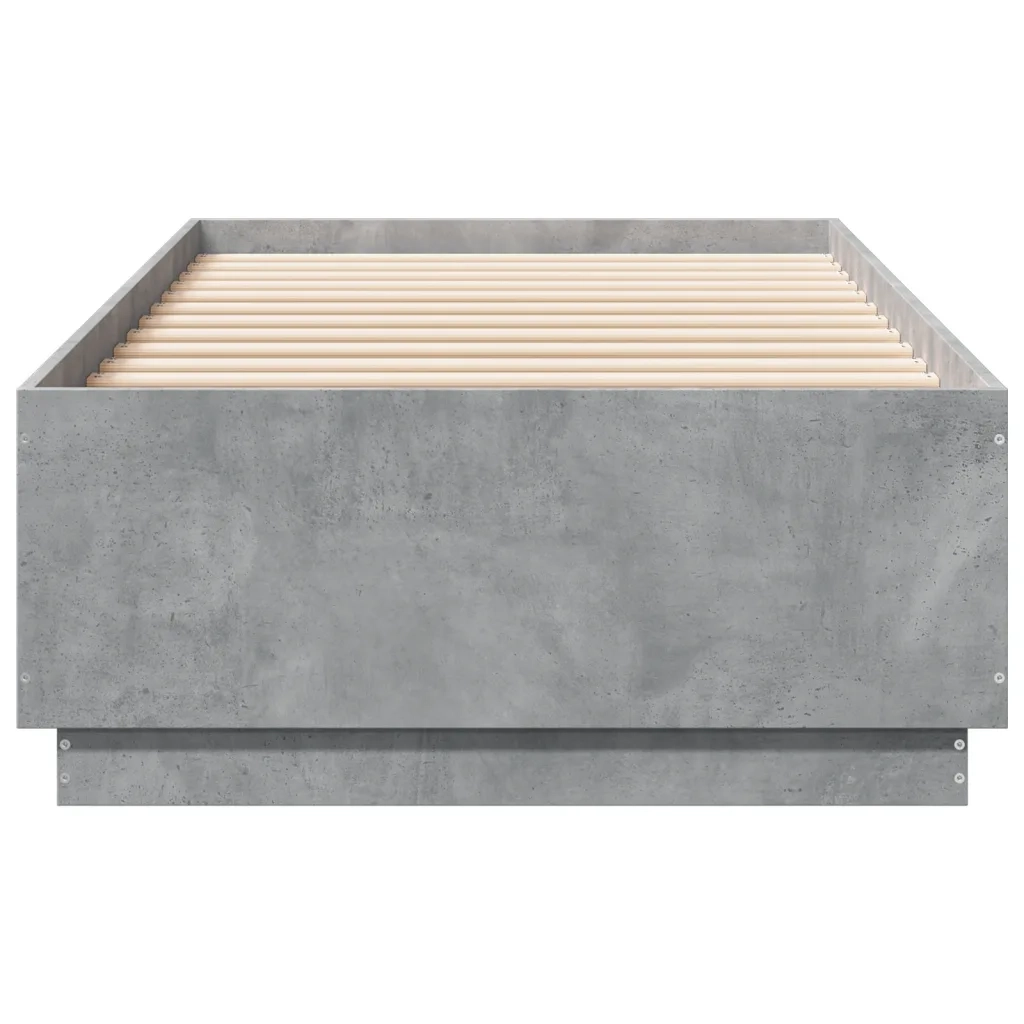 Giroletto Luci LED-Struttura Letto con LED Grigio Cemento 90x200cm in Legno Multistrato 970533