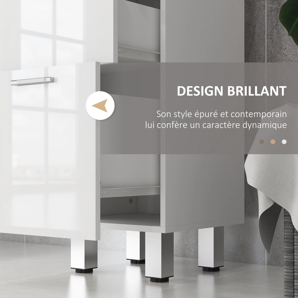 Mobile da bagno con 4 cassetti ¨C zephmum ¨C bianco 30x30x93 cm
