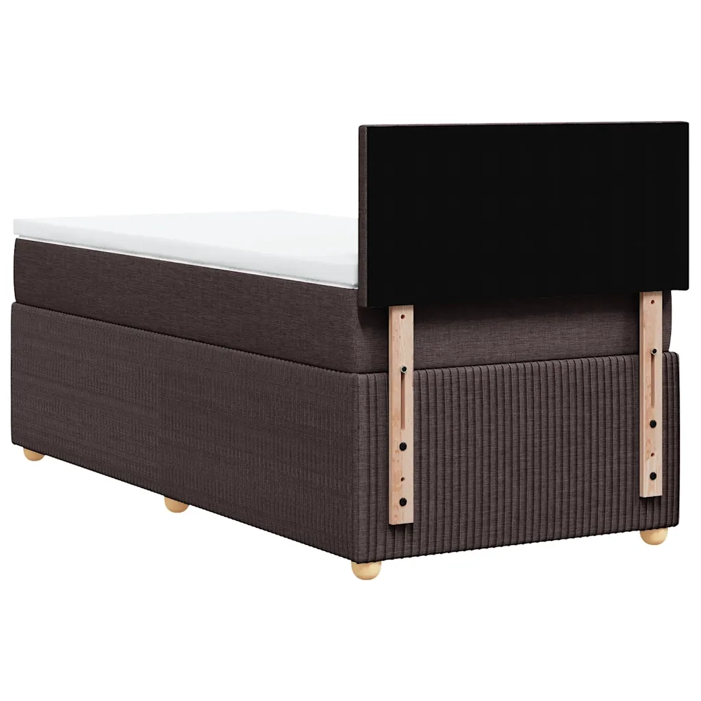 Giroletto a Molle con Materasso Marrone Scuro 80x200 cm Tessuto