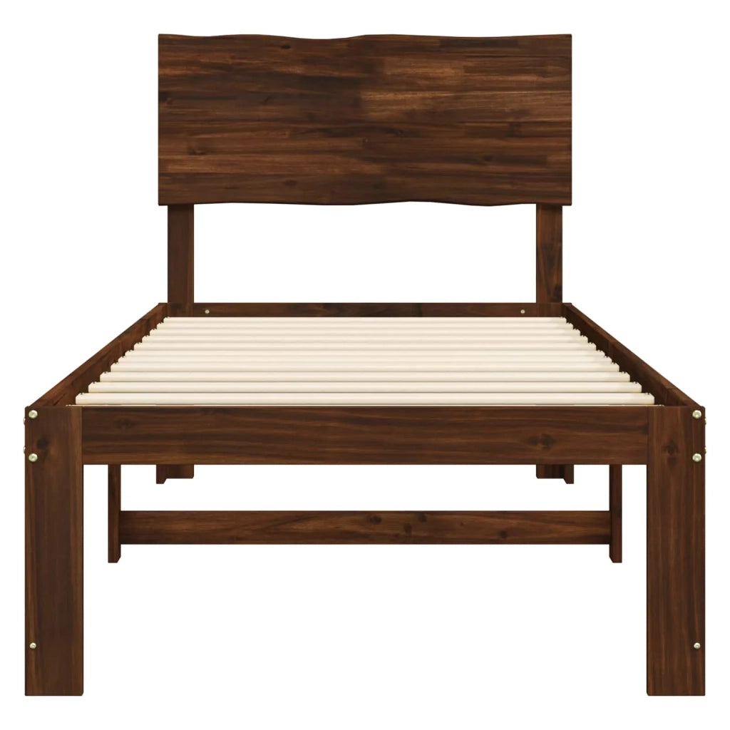 Letto Singolo con Testiera ROSTOCK Marrone Scuro 90 x 190 cm 903314