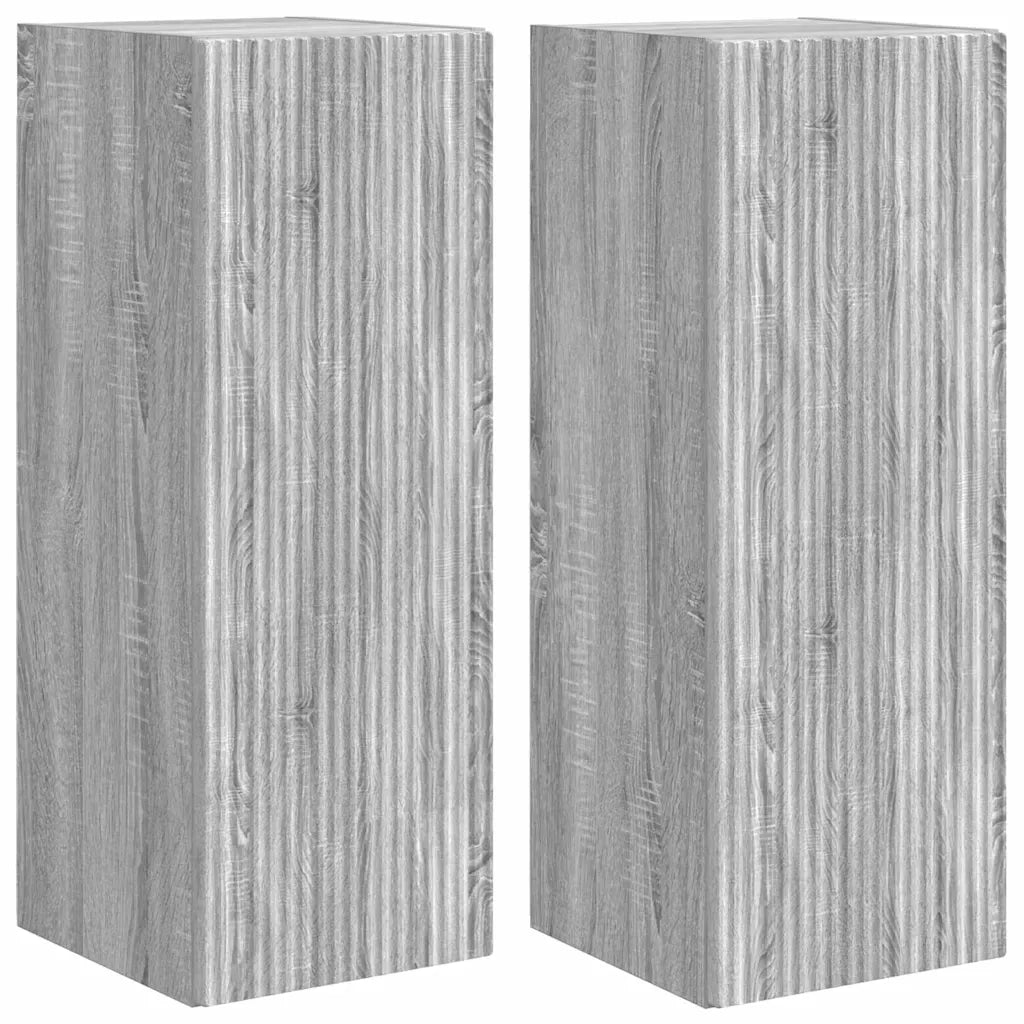 Mobile TV da parete 2 pcs Grigio Sonoma 30 x 31 x 80 cm 892302