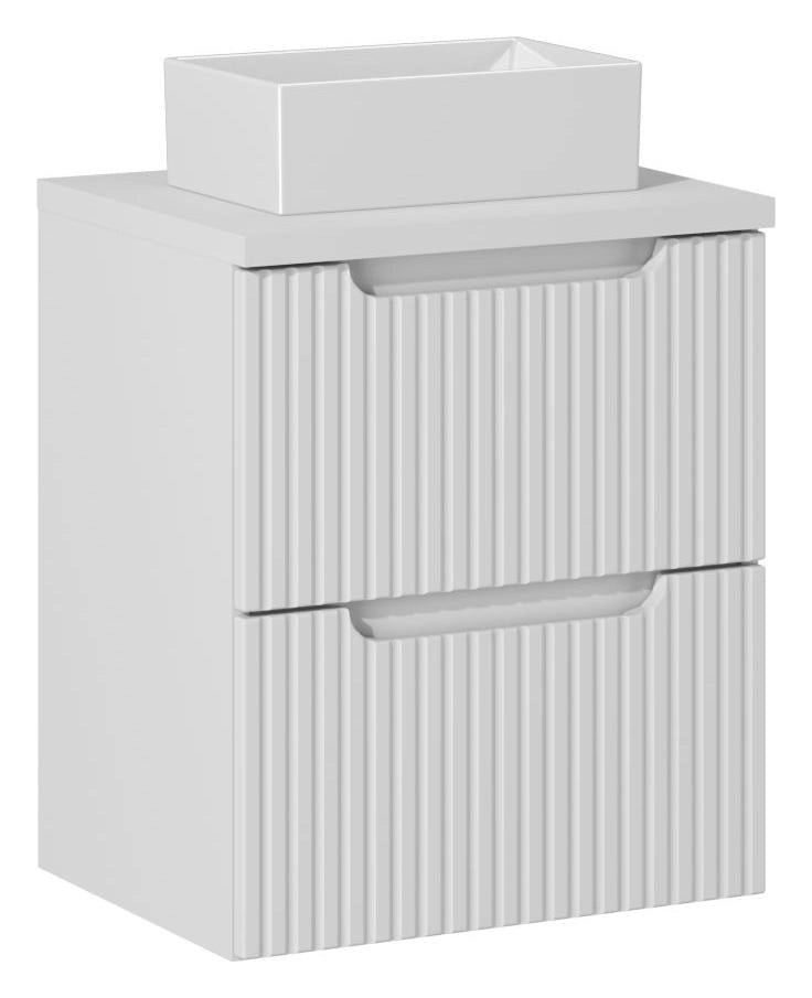 Set mobili bagno 50 cm con lavabo da appoggio Nova White 50 x 1401 x 1401 cm