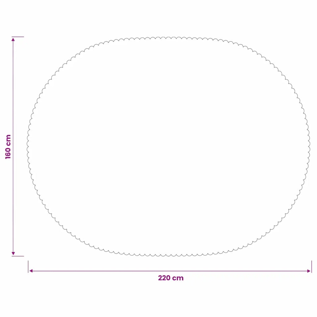 Tovaglia da Tavolo 5 pz Ovale Grigio Chiaro 160 x 220 cm 42040521