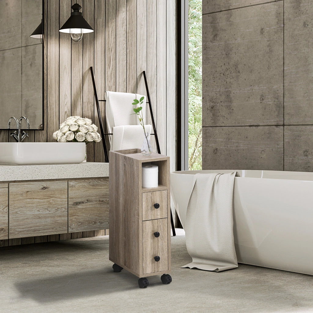 Porta Carta Igienica ¨C zephmum ¨C 3 Ripiani Legno Rovere
