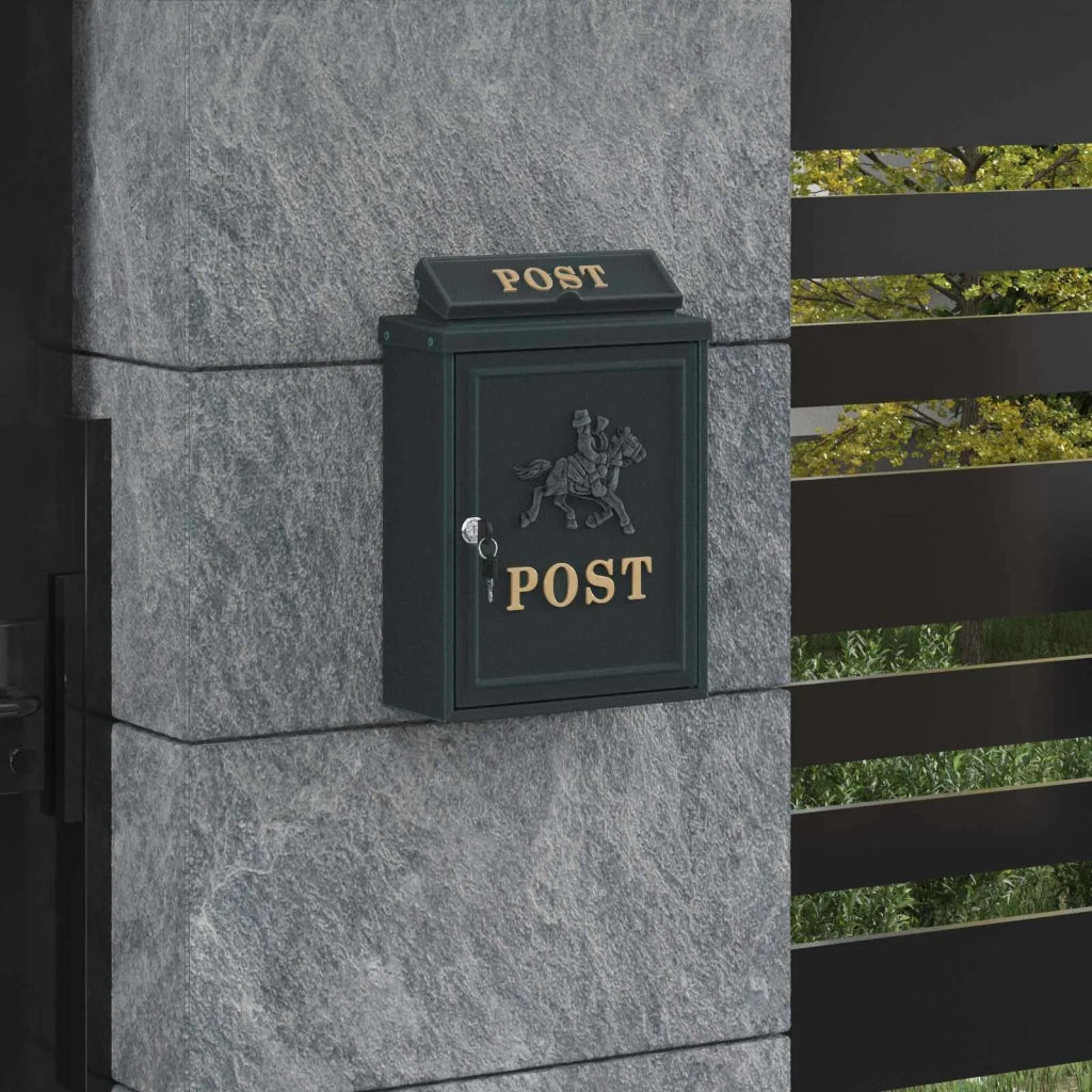 Cassetta Postale da Muro con porta Verde 29 x 13 x 41 cm 42023496