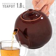 Tisana con filtro a sifone Swansea corallo rosso 1,6 L con filtro in ceramica, tisana senza gocce. Tisana con sifone in ceramica.