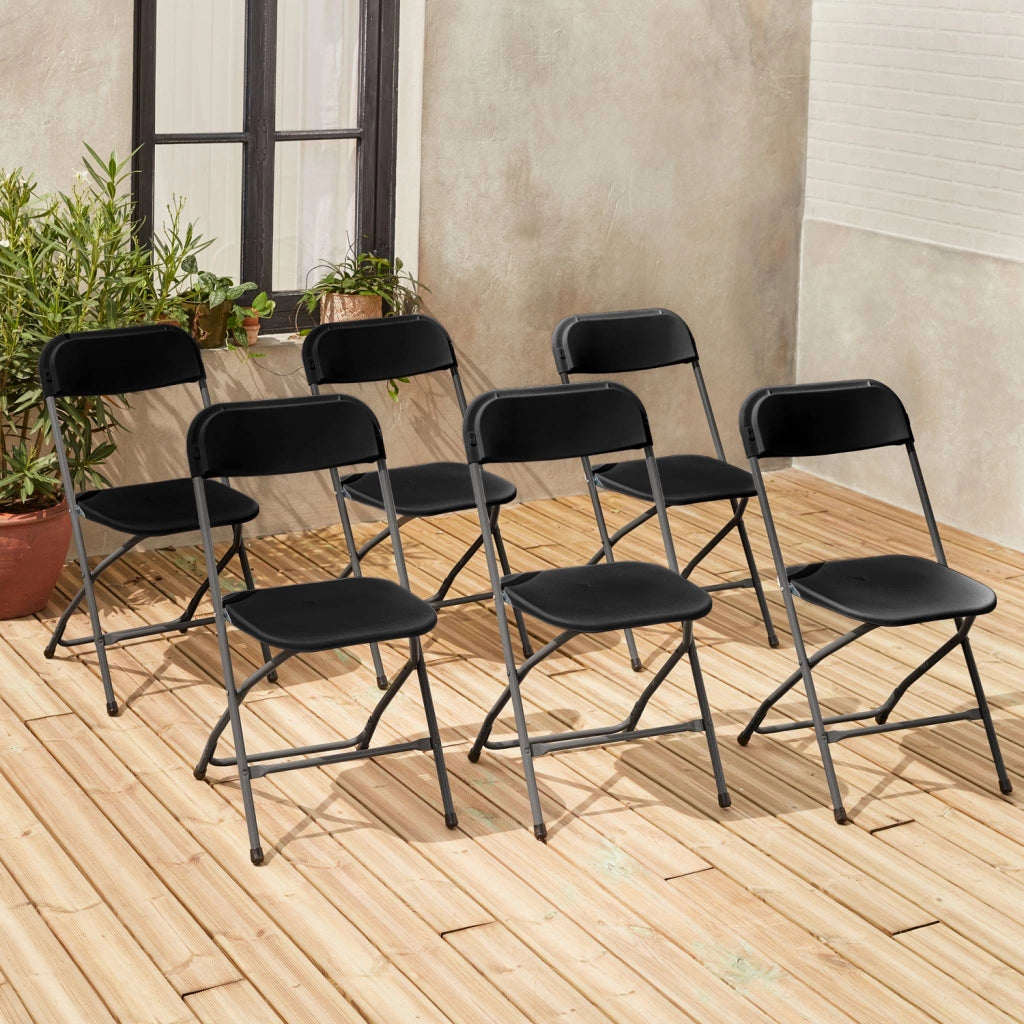 Set 6 sedie da ricevimento pieghevoli, grigio scuro