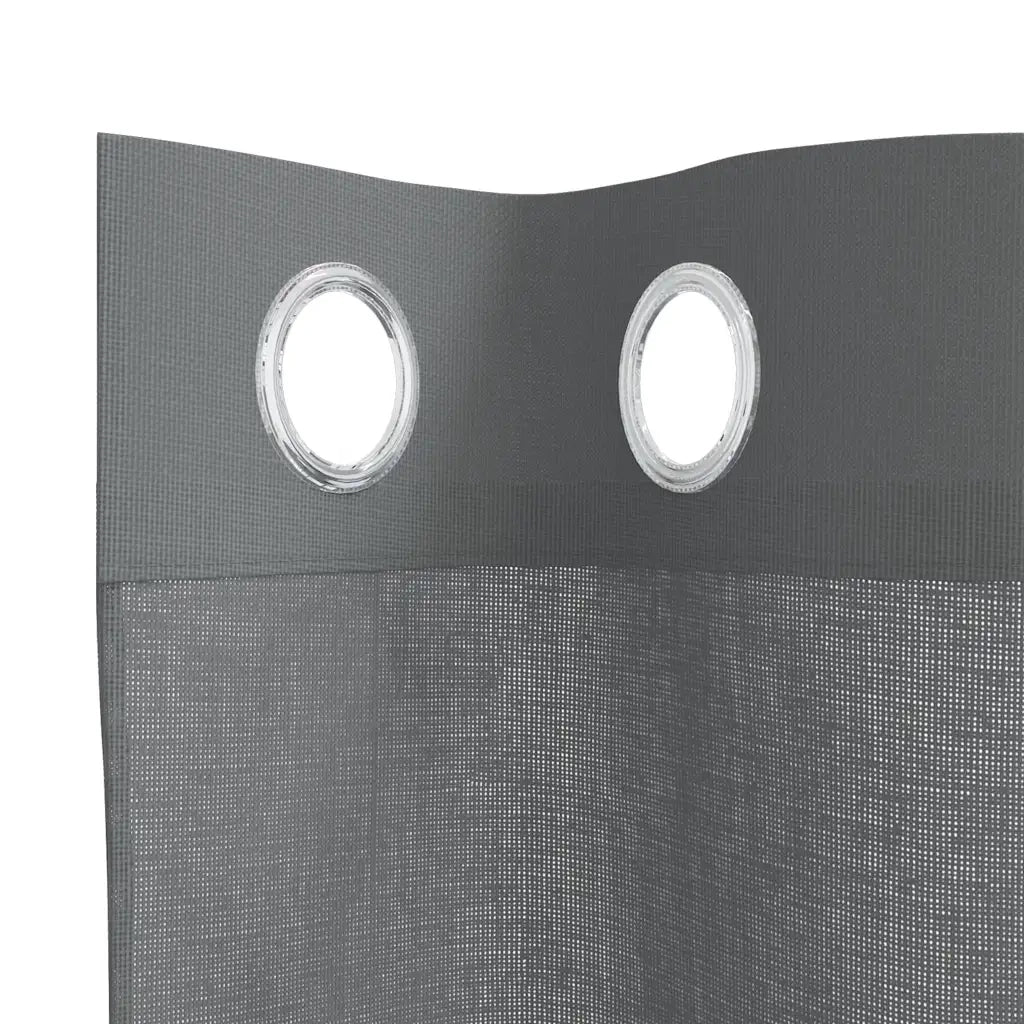 Tende in Voile con Occhielli 2 pz Grigio Scuro 140x140 cm