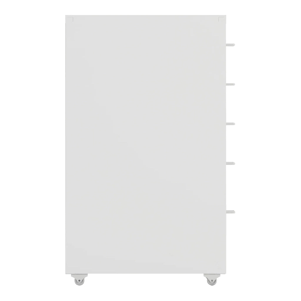 Cassettiera per ufficio mobile portadocumenti raccoglitori e materiale per ufficio su ruote con 5 cassetti 69 x 28 x 41 cm bianco 03_0006328