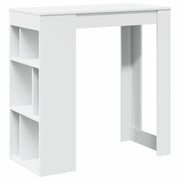 Tavolo Bar con Rastrelliera Bianco 102x50x103,5 cm Multistrato