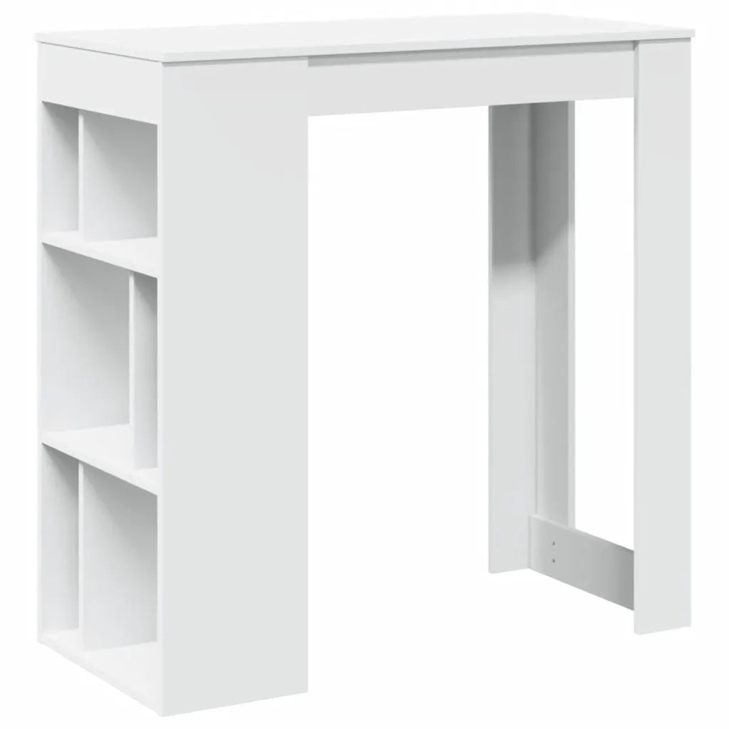 Tavolo Bar con Rastrelliera Bianco 102x50x103,5 cm Multistrato